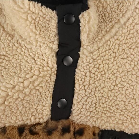 Rails Saga Fleece Pullover Sherpa Cream Leopard Mix - Picture 4 of 16
